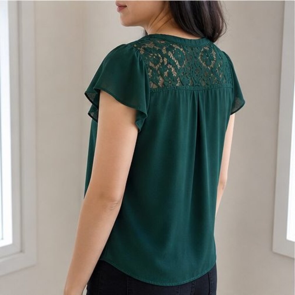 Emerald Puff Sleeve Top - Picture 3 of 6
